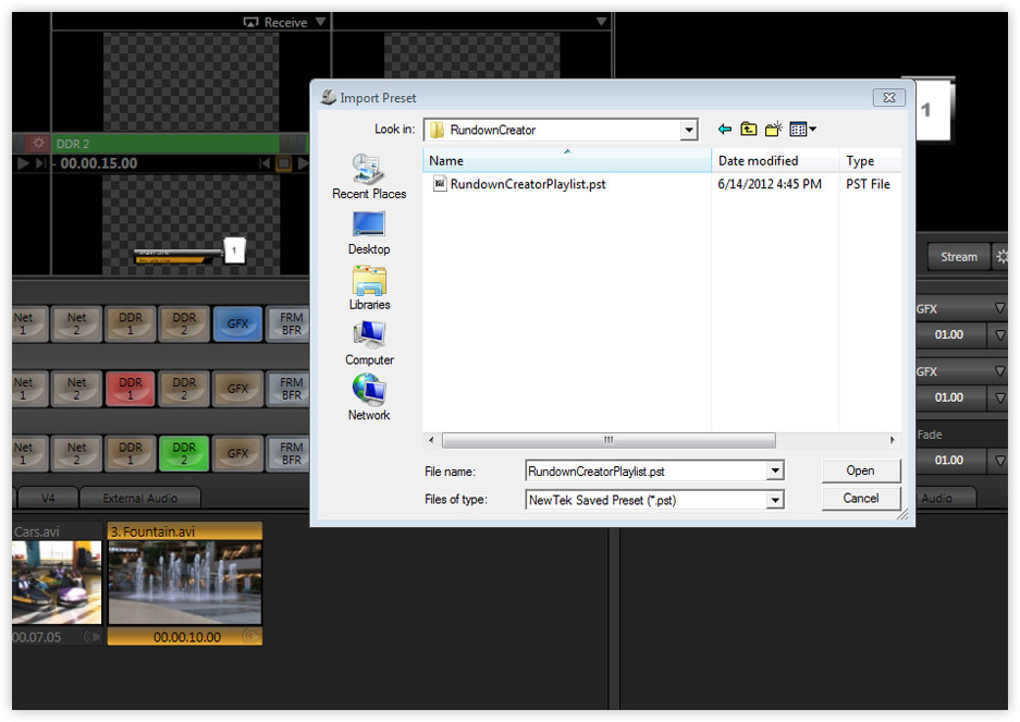 Exporting a Playlist of Video Clips to a TriCaster Rundown Creator